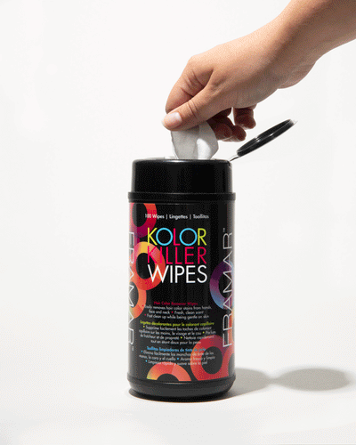 GIF, Kolor killer wipes, hair dye remover, hair dye remover wipes, wipes for hair dye from skin, wipes to remove hair dye from skin, hair color wipes, how to get hair dye off, hair color oops wipes, hair dye skin wipes-hover